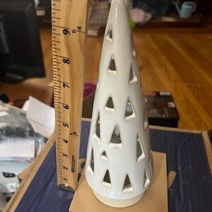 West Elm Cream Ceramic Tree tea light holder